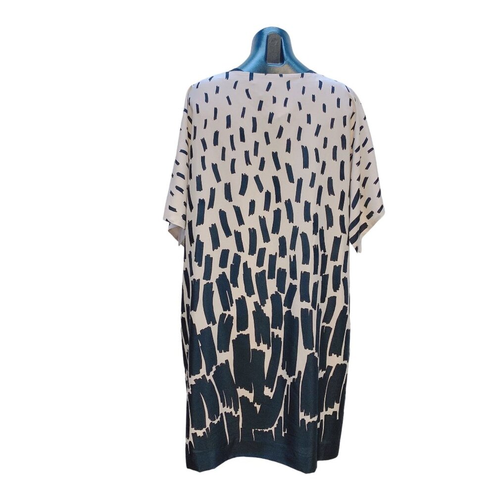 Tahari Arthur S. Levine Black & Cream Print Dress Size 16 - Picture 2 of 5
